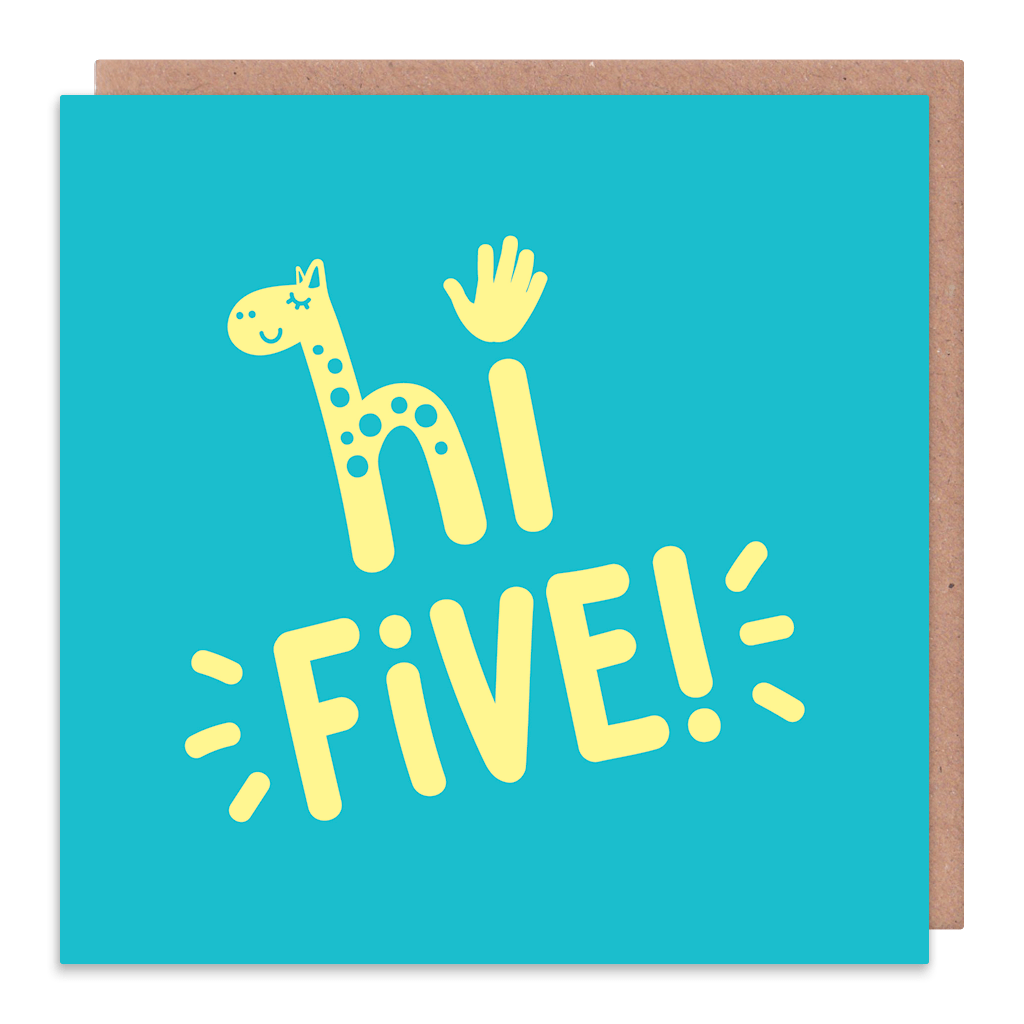 Hi Five Giraffe Birthday Card by Squaire - Whale and Bird