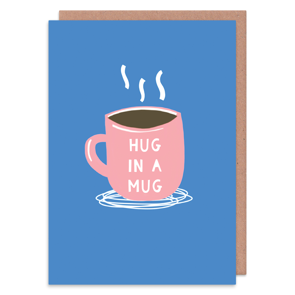 Hug In a Mug Greeting Card by Zoe Spry - Whale and Bird