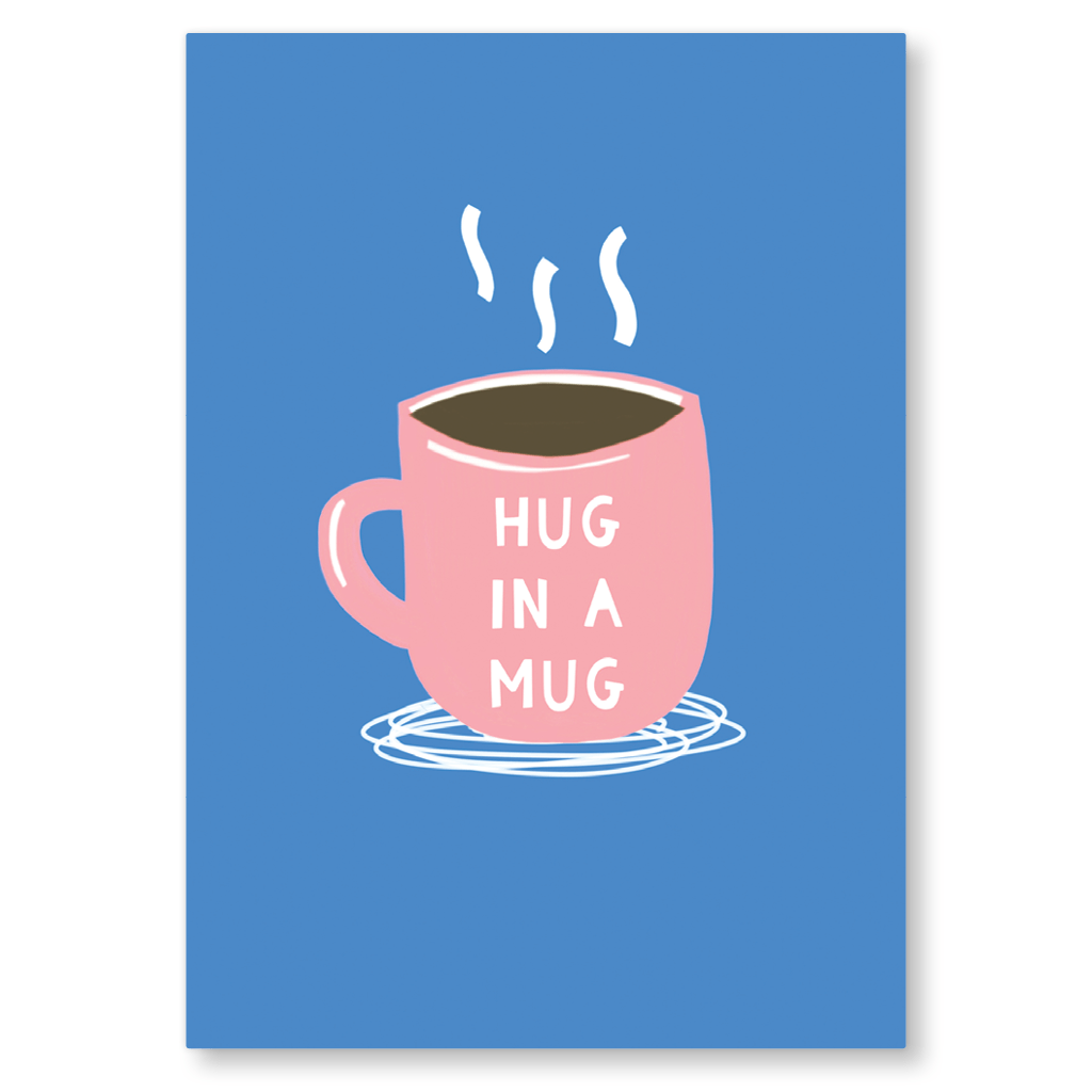Hug In A Mug Postcard by Zoe Spry - Whale and Bird