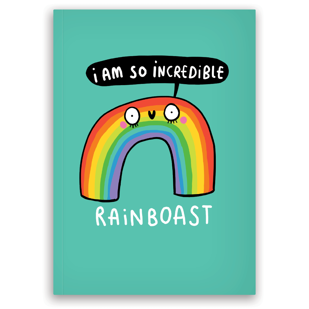 I Am So Incredible Rainbow A6 Notebook by Katie Abey - Whale and Bird