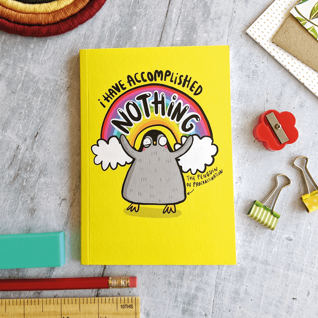 I Have Accomplished Nothing A6 Notebook by Katie Abey - Whale and Bird