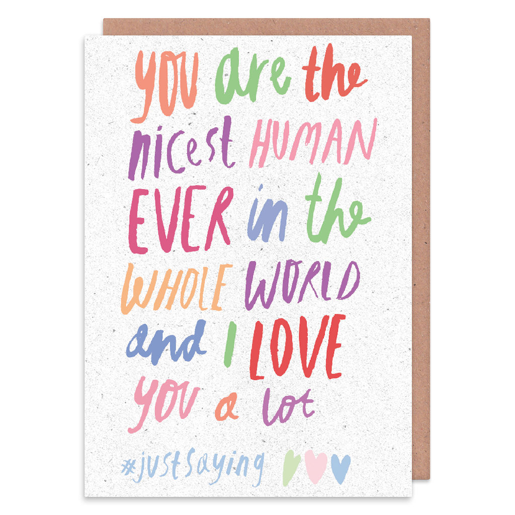 Nicest Human Ever #justsaying Greeting Card by Nikki Miles - Whale and Bird