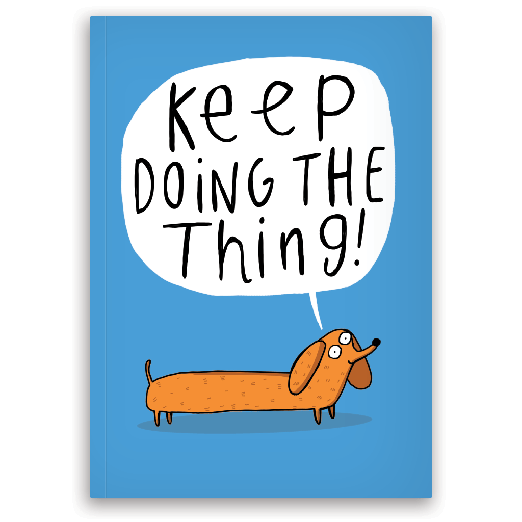Keep Doing The Thing A6 Notebook by Katie Abey - Whale and Bird