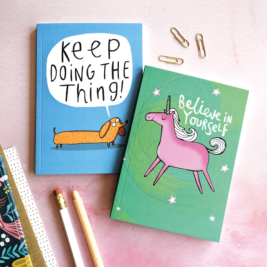 Keep Doing The Thing A6 Notebook by Katie Abey - Whale and Bird