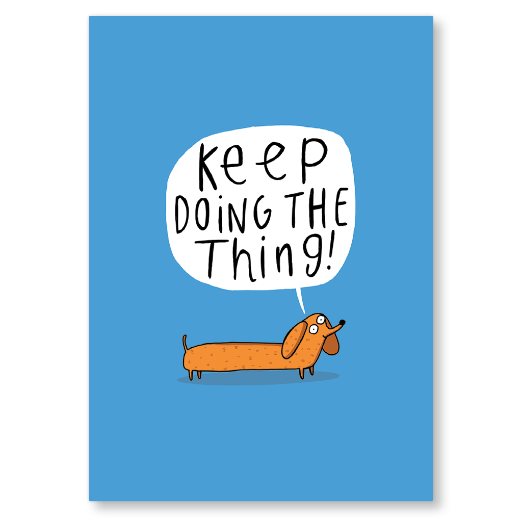 Keep Doing The Thing Postcard by Katie Abey - Whale and Bird