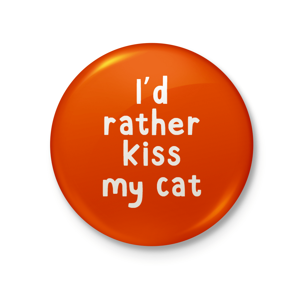 Kiss My Cat Badge by The Spork Collection - Whale and Bird