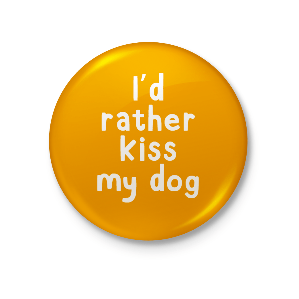Kiss My Dog Badge by The Spork Collection - Whale and Bird