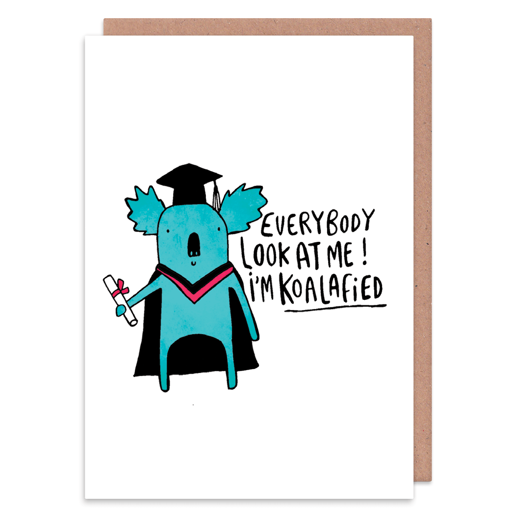 I'm Koalafied Graduation Card by Katie Abey - Whale and Bird