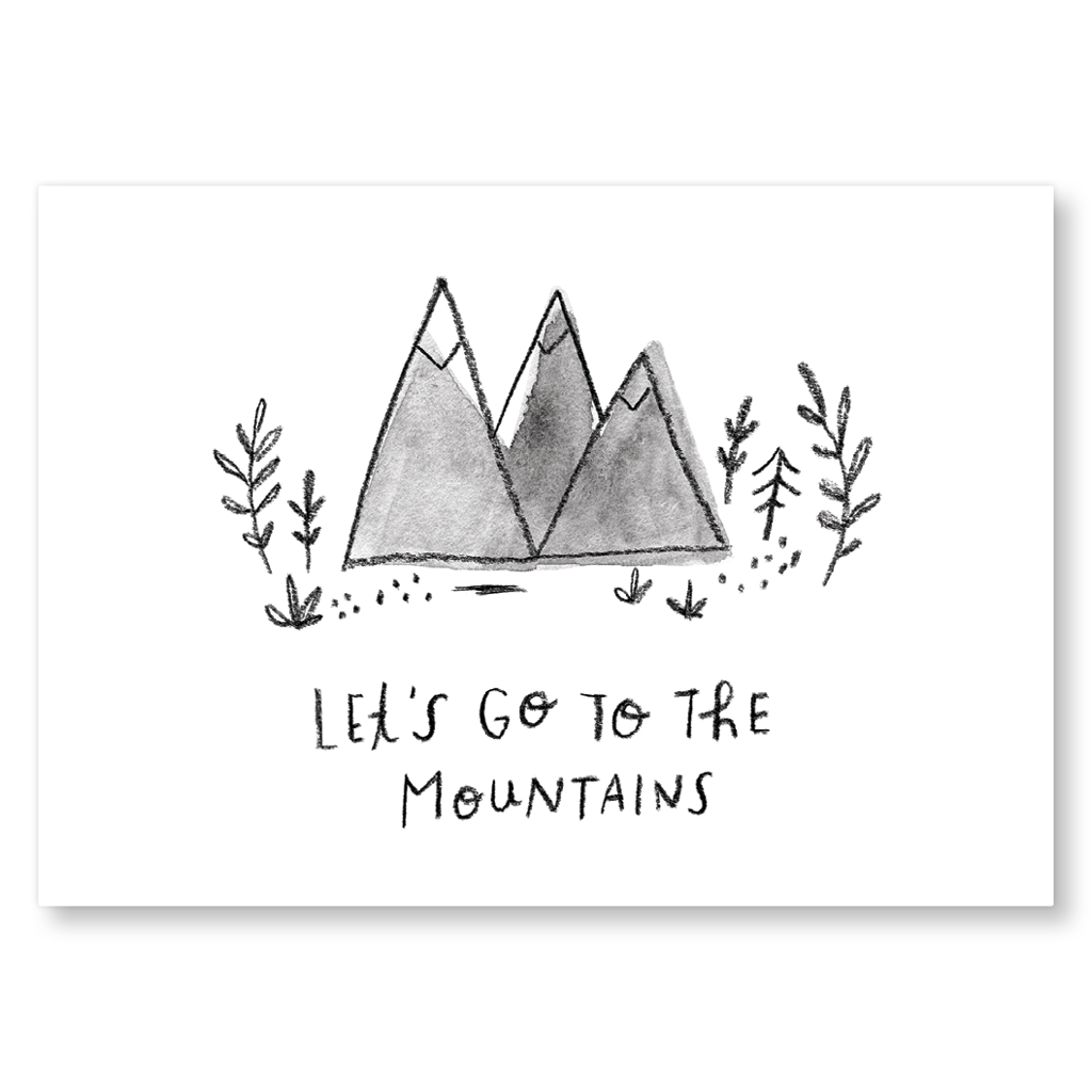 Let's Go To The Mountains Postcard by Jen B Peters - Whale and Bird