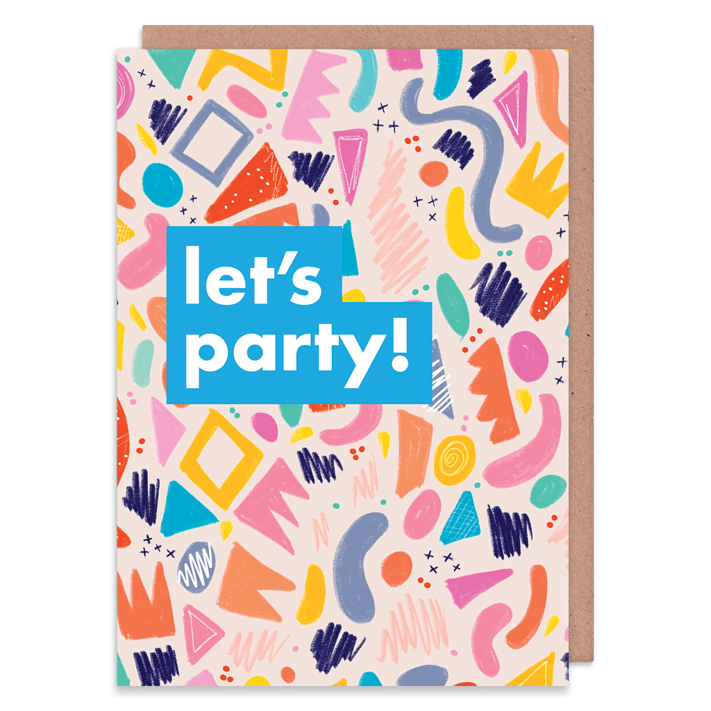 Let&#39;s Party Retro Pattern Birthday Card by Ooh I Like That - Whale and Bird