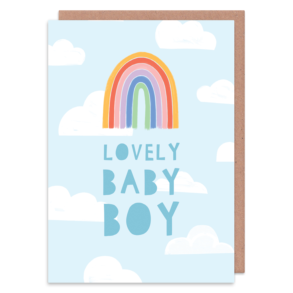 Lovely Baby Boy New Baby Card by Zoe Spry - Whale and Bird