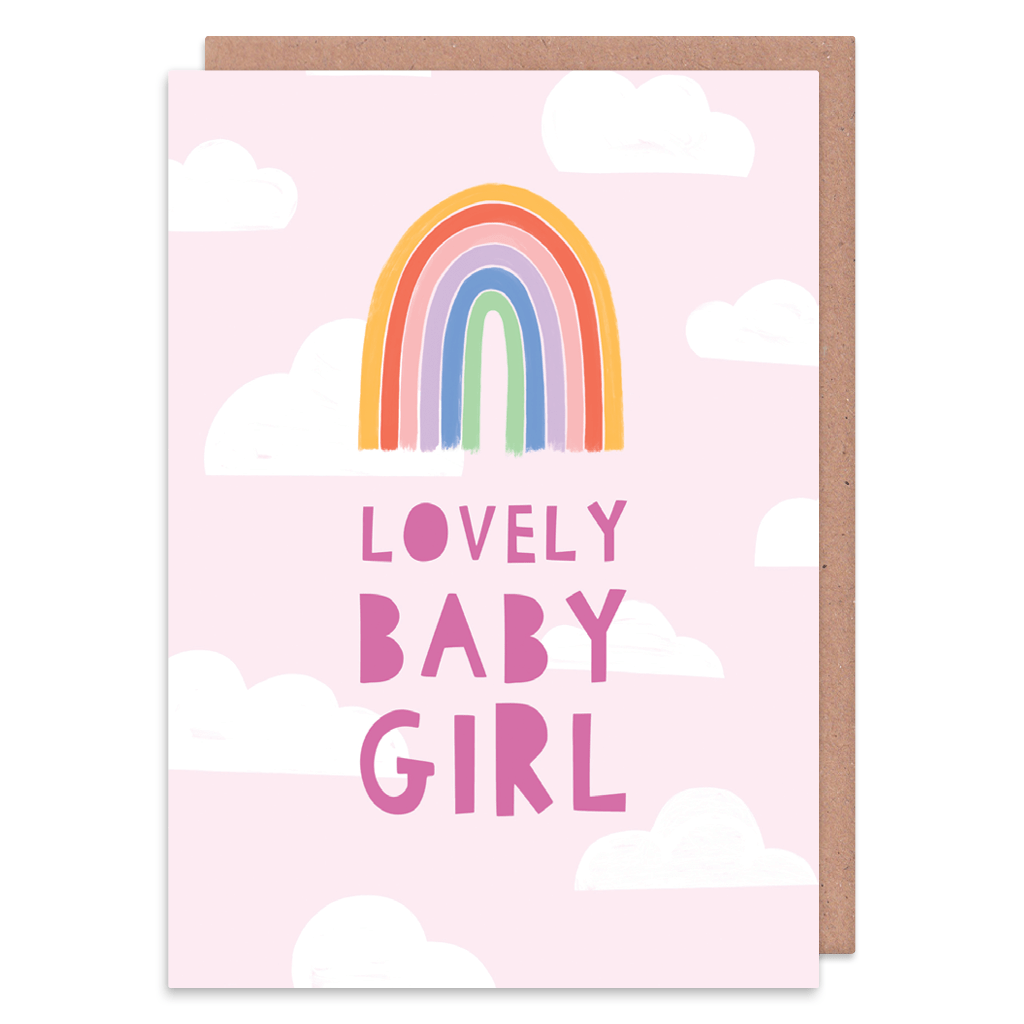 Lovely Baby Girl New Baby Card by Zoe Spry - Whale and Bird
