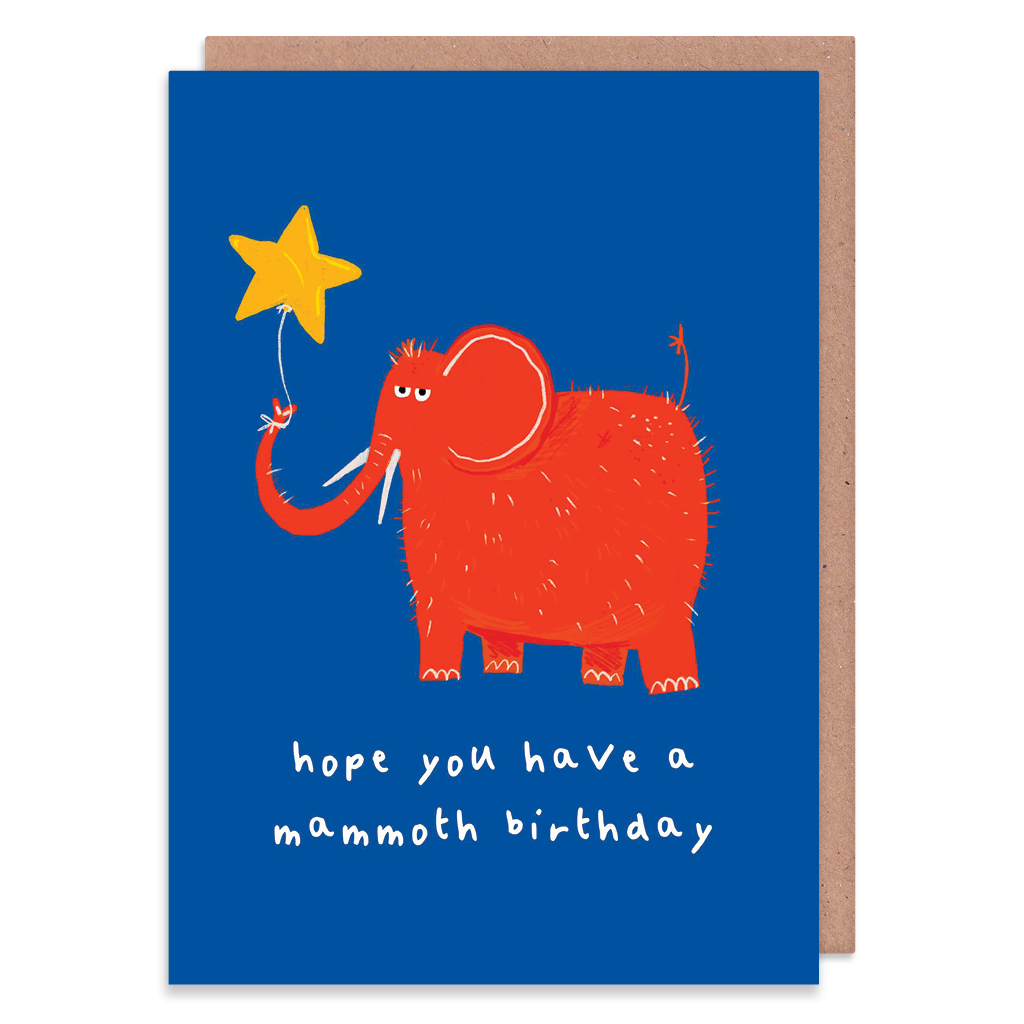 Mammoth Birthday Card by Ooh I Like That - Whale and Bird