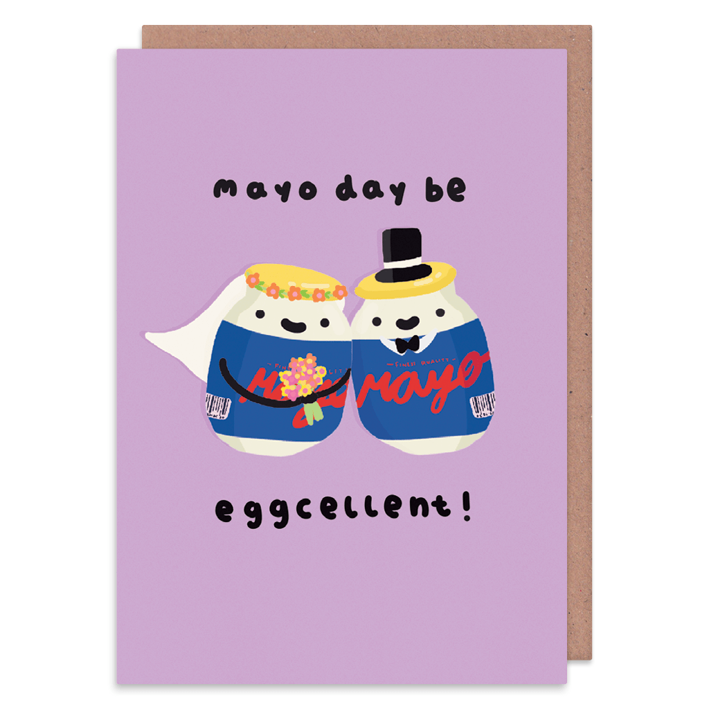 Mayo Day Be Eggcellent Wedding Card by Don't Quote Me On It - Whale and Bird
