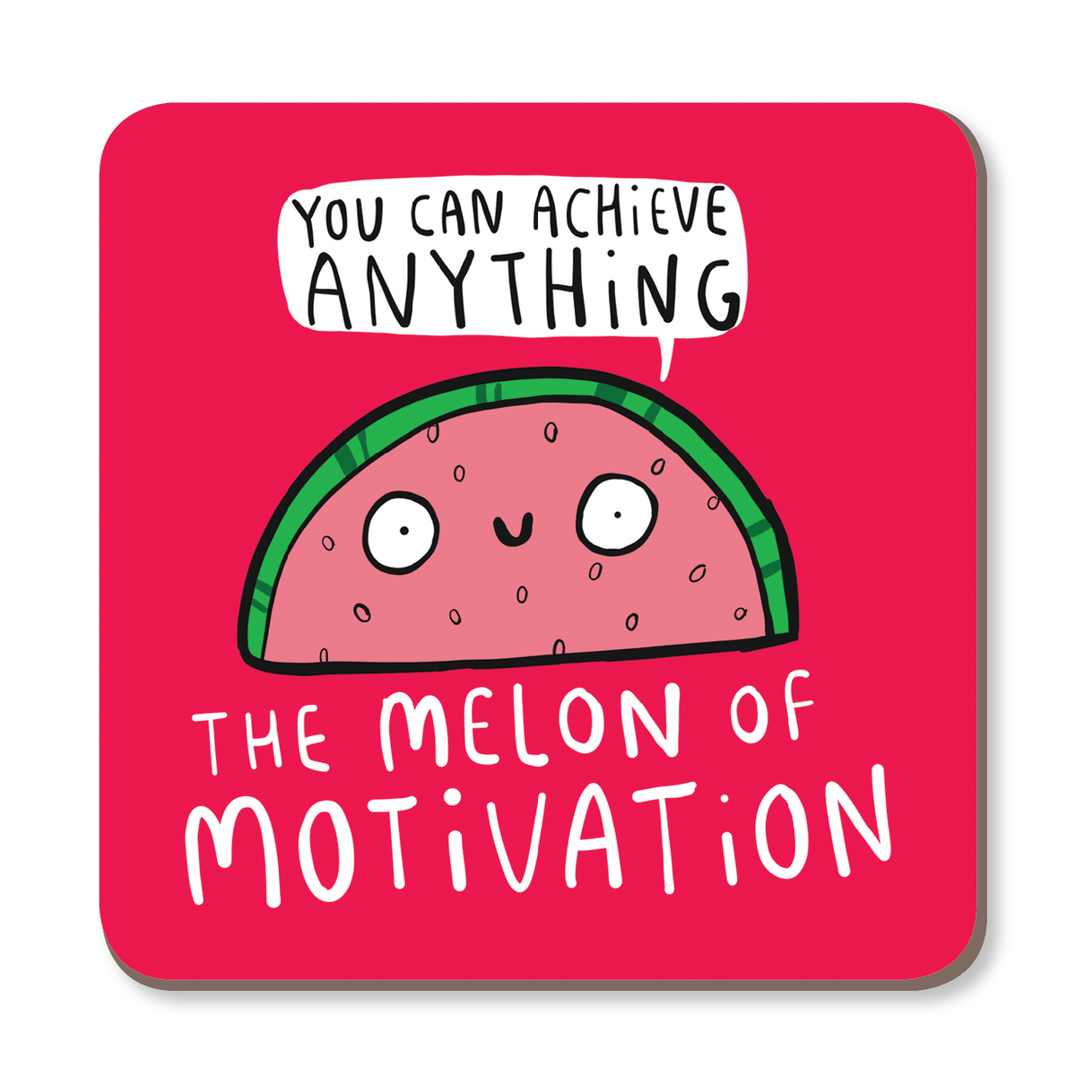 The Melon Of Motivation Coaster by Katie Abey - Whale and Bird