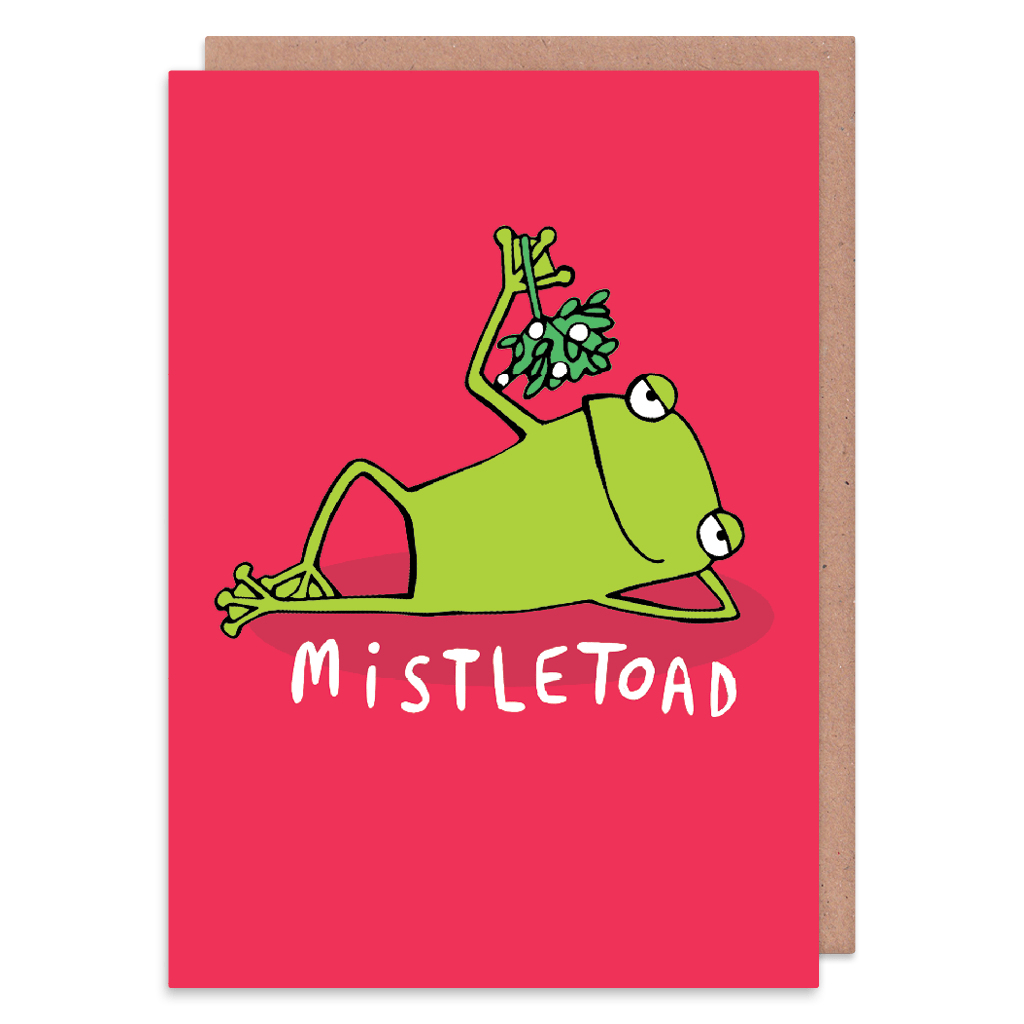 Mistletoad Christmas Card by Katie Abey - Whale and Bird