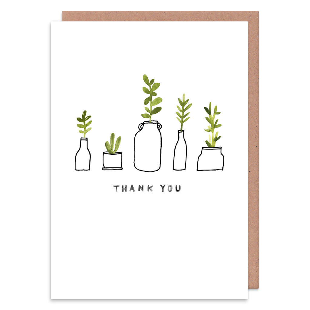 Nice Plants Thank You Card by Jen B Peters - Whale and Bird