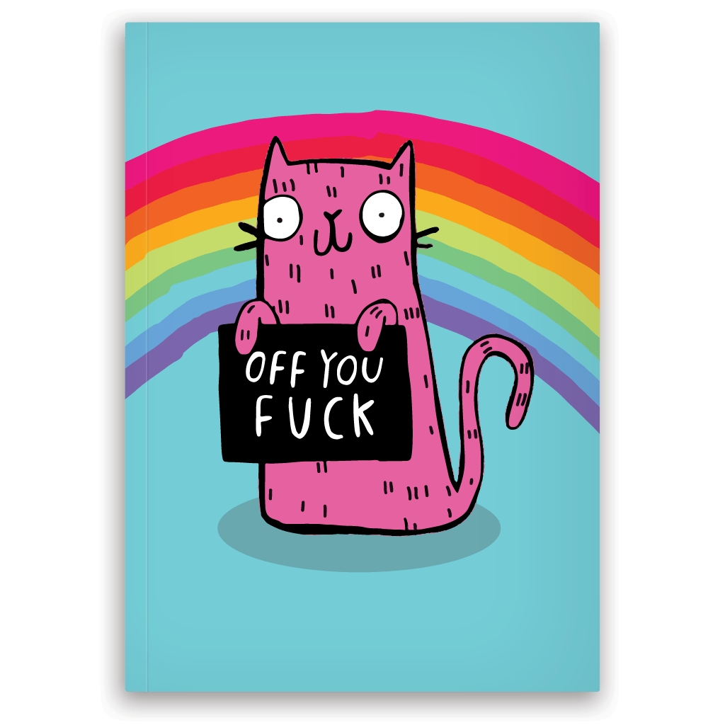 Off You Fuck A6 Notebook by Katie Abey - Whale and Bird