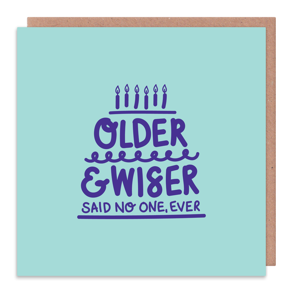 Older And Wiser Birthday Card by Squaire - Whale and Bird