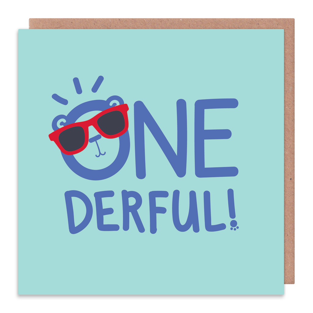 One Derful! Birthday Card by Squaire - Whale and Bird