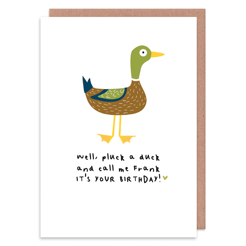 Pluck A Duck And Call Me Frank Birthday Card by Ooh I Like That - Whale and Bird