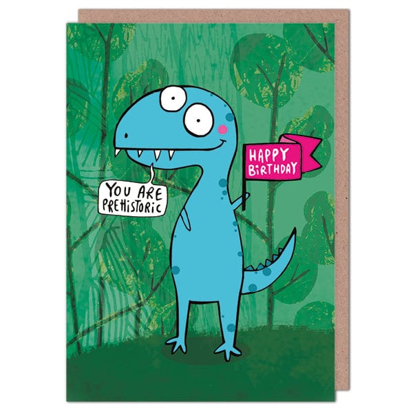 Prehistoric Greeting Card by Katie Abey - Whale and Bird
