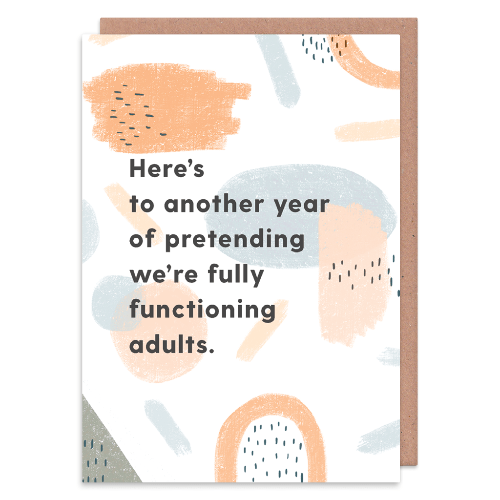 Pretending We&#39;re Fully Functioning Adults Greeting Card by Abstract - Whale and Bird