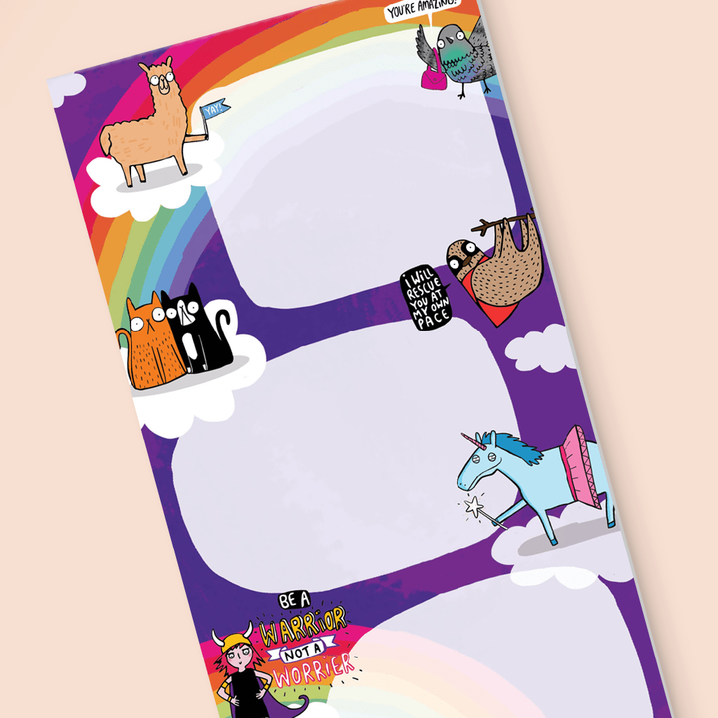 Rainbow To Do List Pad by Katie Abey - Whale and Bird