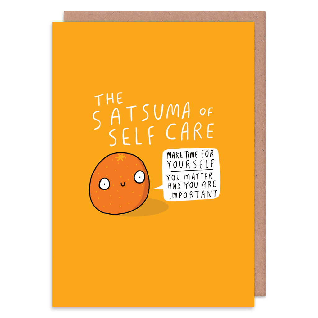 Satsuma Of Self Care Greeting Card by Katie Abey - Whale and Bird