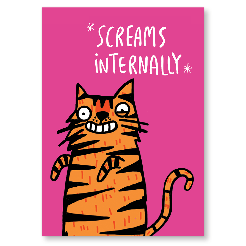 Screams Internally Postcard by Katie Abey - Whale and Bird