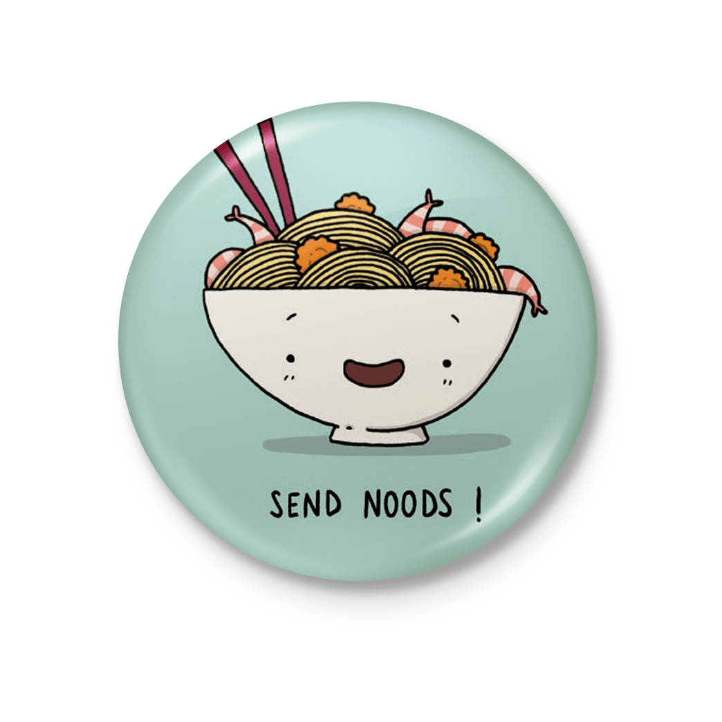 Send Noods Pin Badge by Camille Medina - Whale and Bird