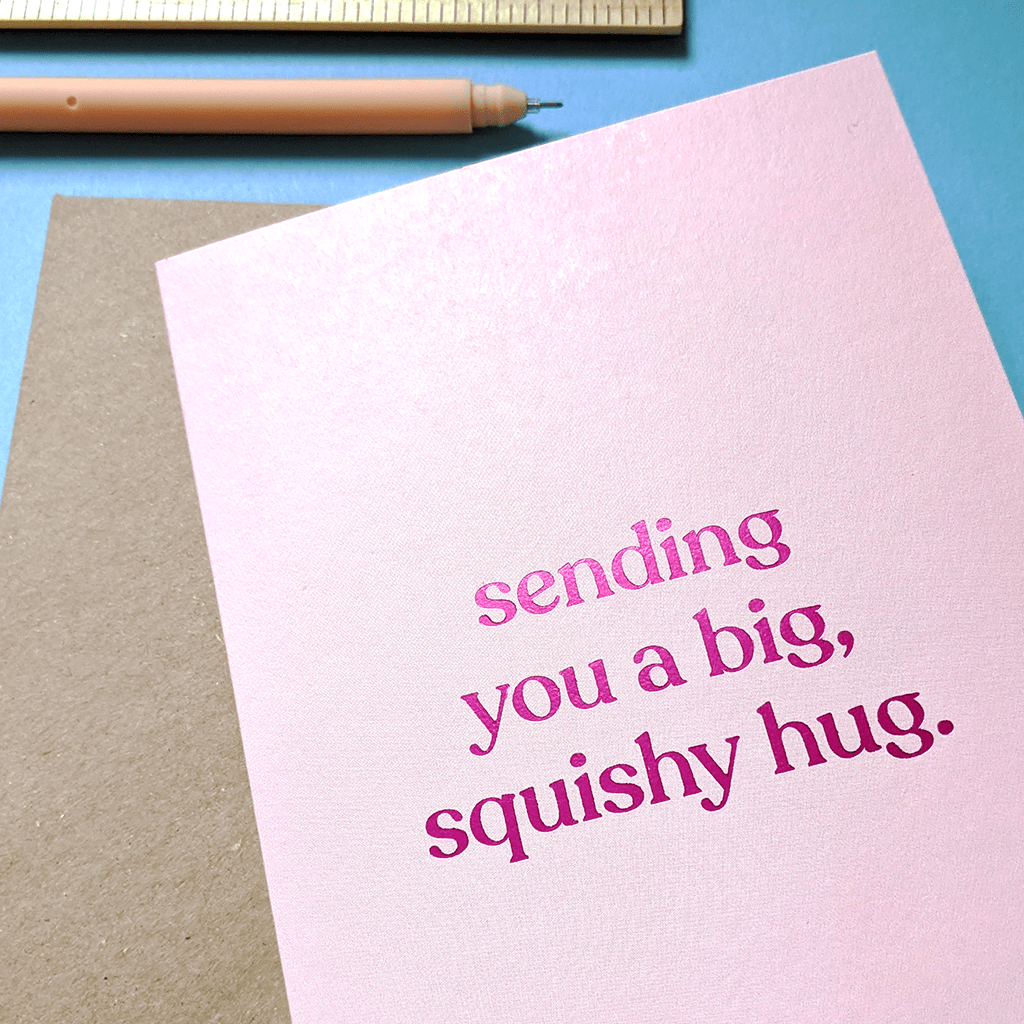 Sending You A Big Squishy Hug Greeting Card by Amy Wicks - Whale and Bird