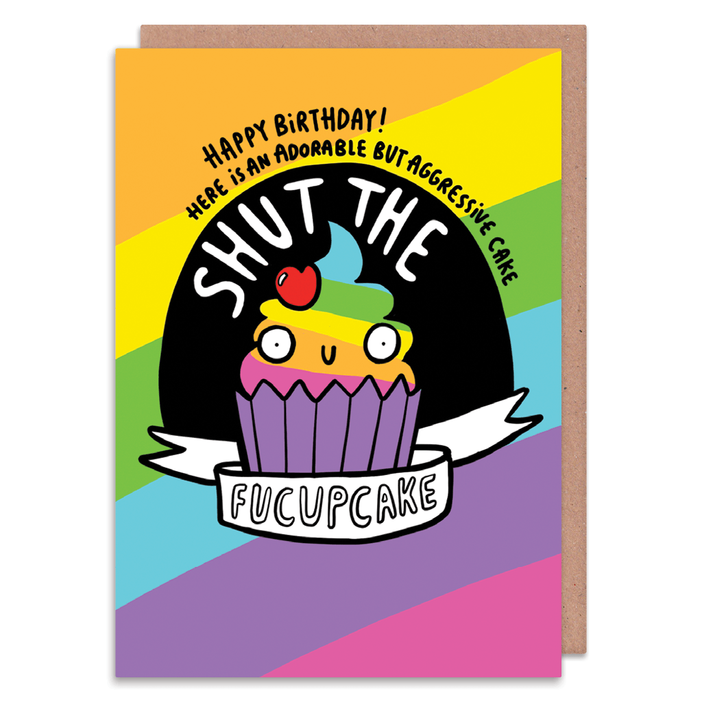 Shut The Fucupcake Birthday Card by Katie Abey - Whale and Bird