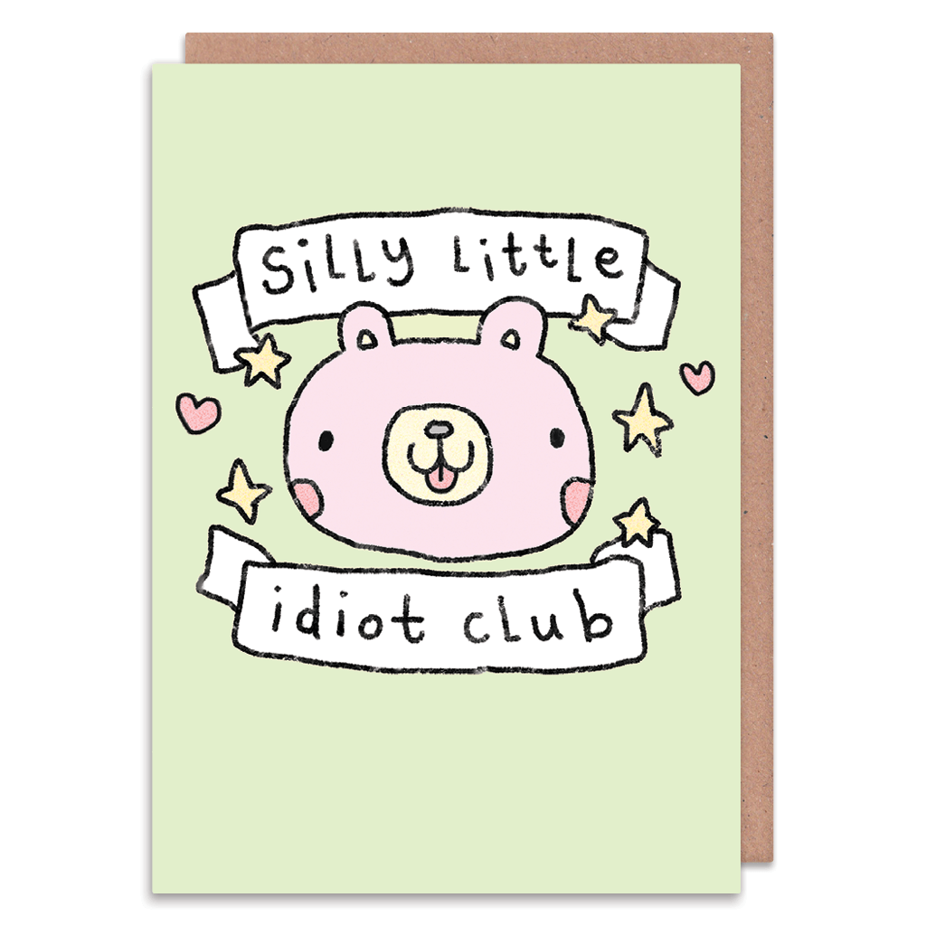 Silly Little Idiot Club Greeting Card by Stinky Katie - Whale and Bird