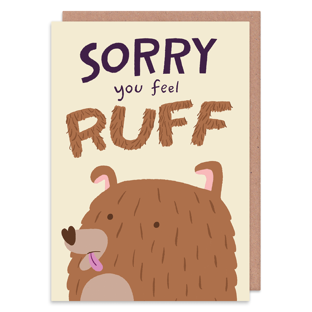 Sorry You Feel Ruff Get Well Soon Card by Lisa Greener - Whale and Bird