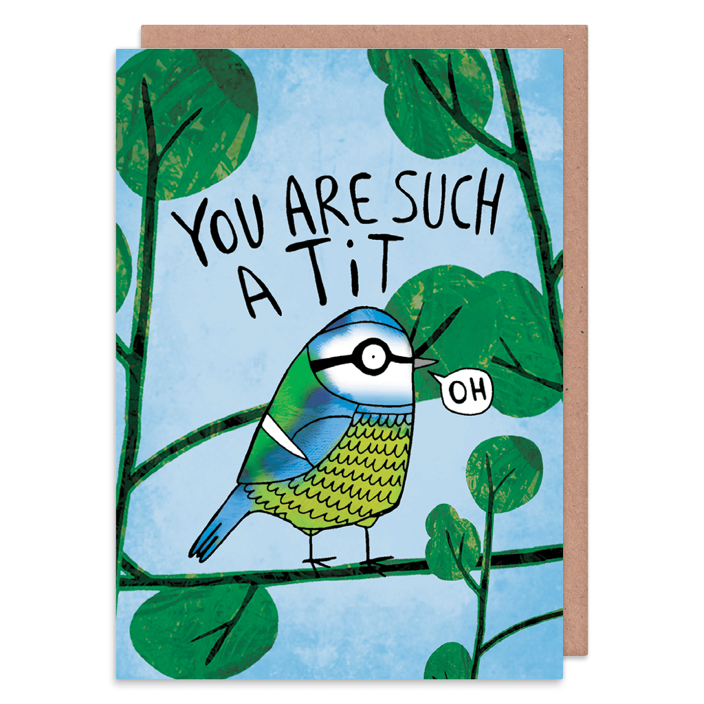 You Are Such A Tit Greeting Card by Katie Abey - Whale and Bird