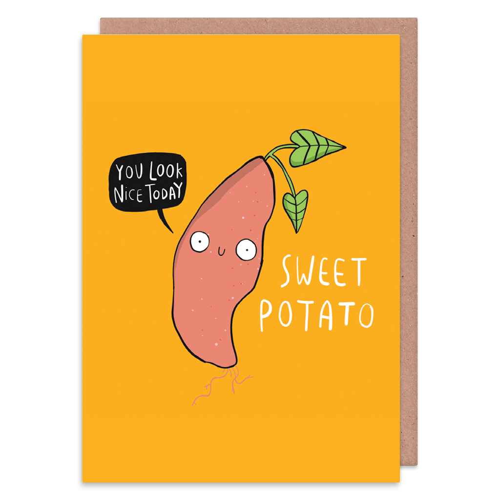 Sweet Potato Greeting Card by Katie Abey - Whale and Bird