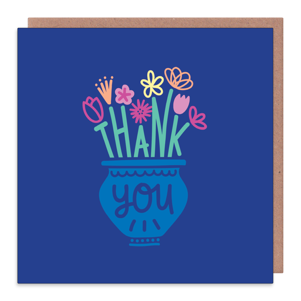 Thank You Flower Vase Thank You Card by Squaire - Whale and Bird