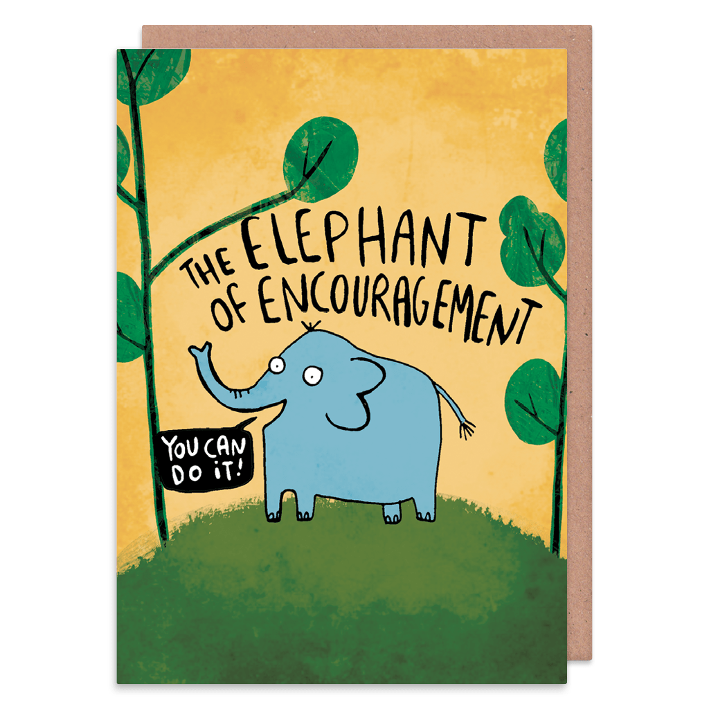 The Elephant Of Encouragement Greeting Card by Katie Abey - Whale and Bird