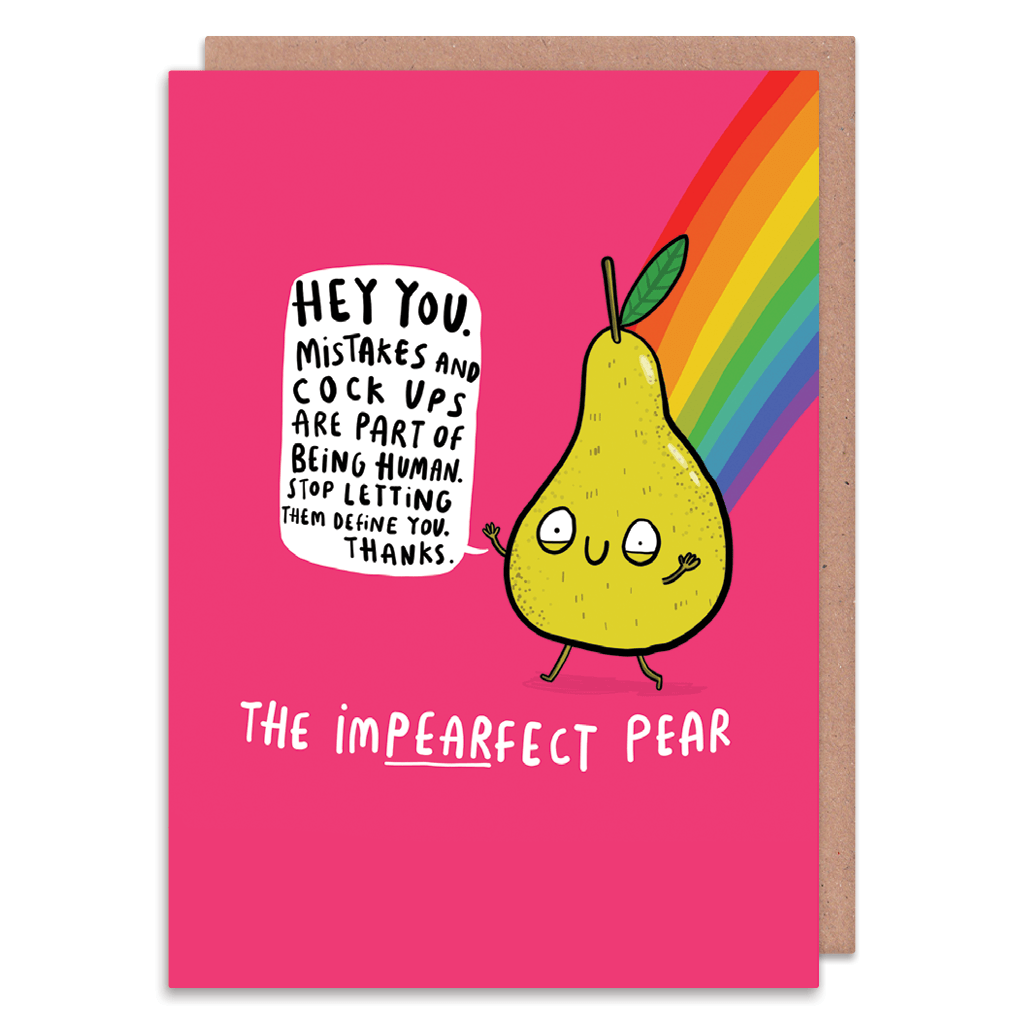 The ImPEARfect Pear Greeting Card by Katie Abey - Whale and Bird