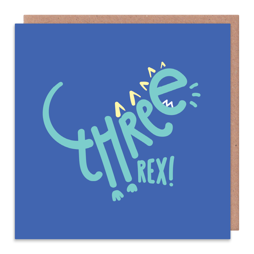 Three Rex! Dinosaur Birthday Card by Squaire - Whale and Bird