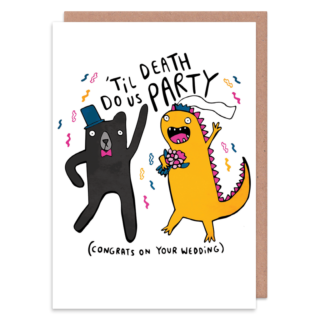 Til Death Do Us Party Wedding Card by Katie Abey - Whale and Bird