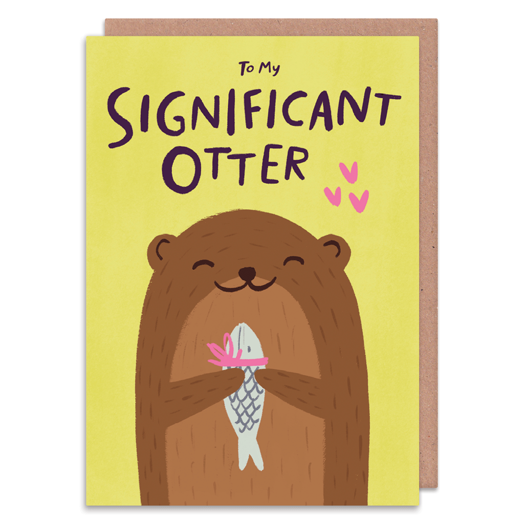 To My Significant Otter Greeting Card by Lisa Greener - Whale and Bird
