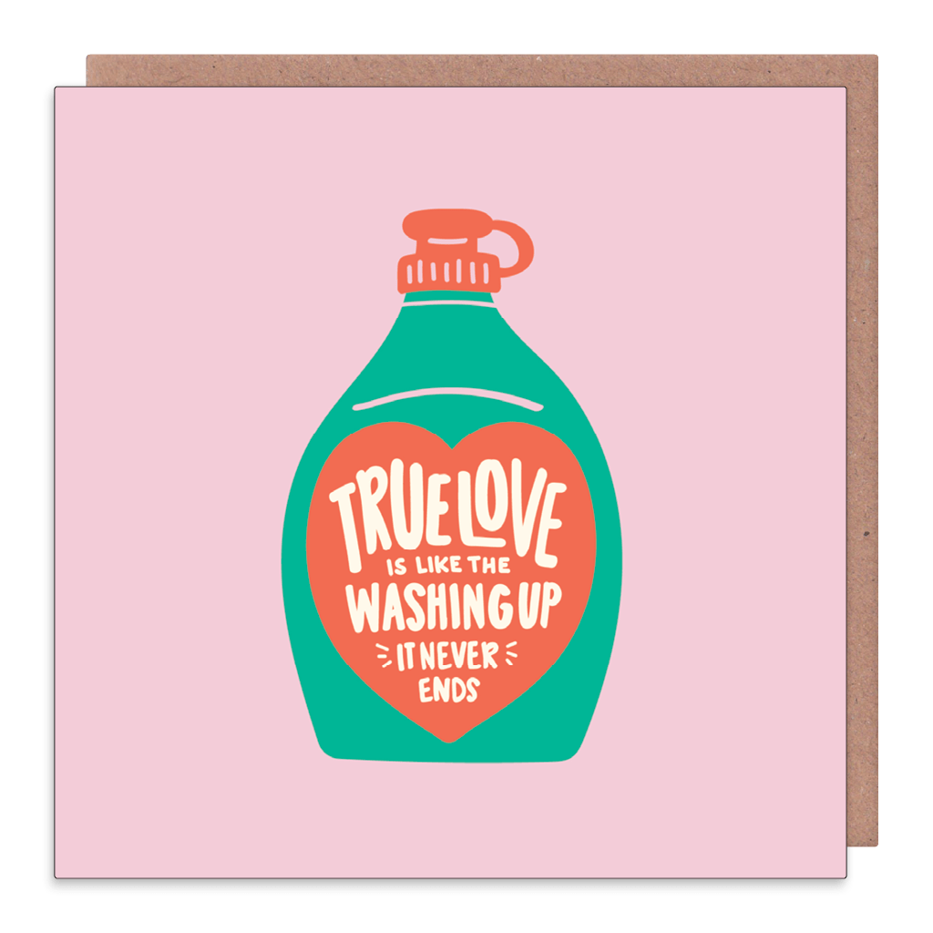 True Love Is Washing Up Romantic Card by Squaire - Whale and Bird