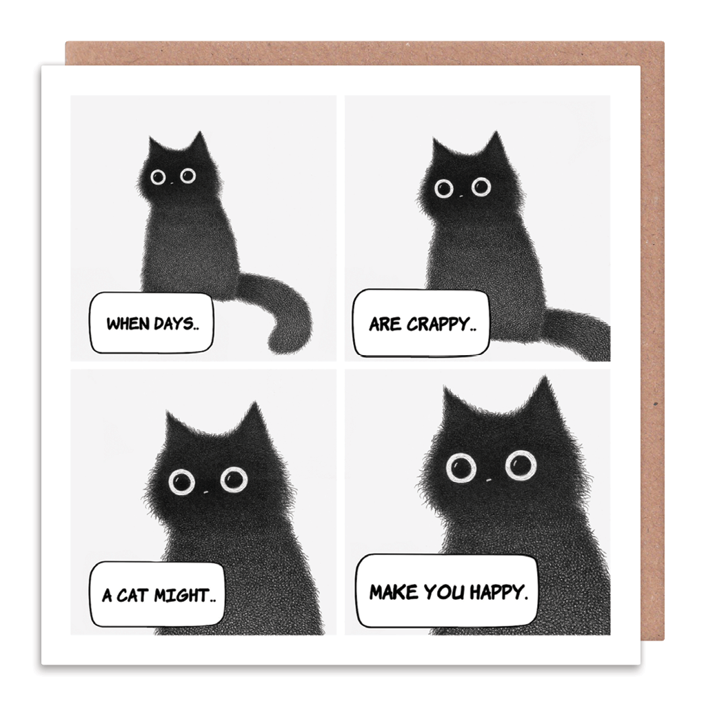 When Days Are Crappy Greeting Card by Purr In Ink - Whale and Bird