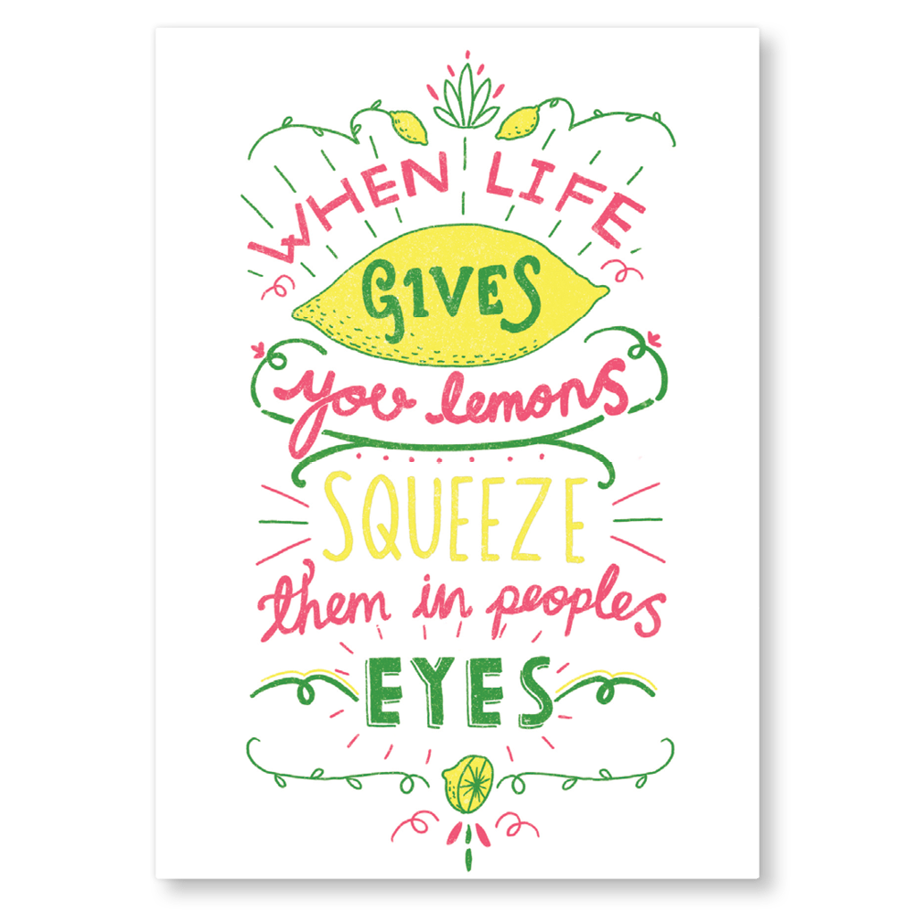 When Life Gives You Lemons Postcard by Charly Clements - Whale and Bird