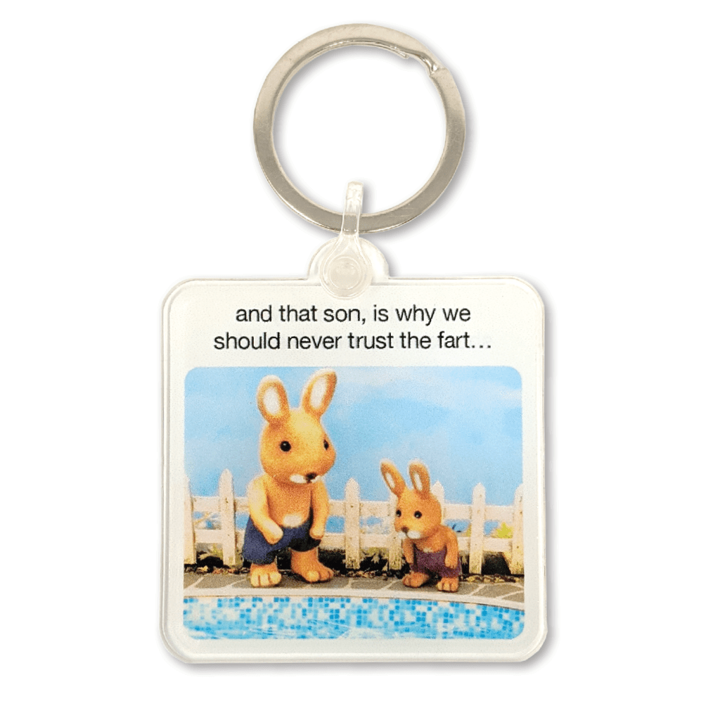 Why We Should Never Trust The Fart Keyring by forest fr1ends - Whale and Bird, funny keyring