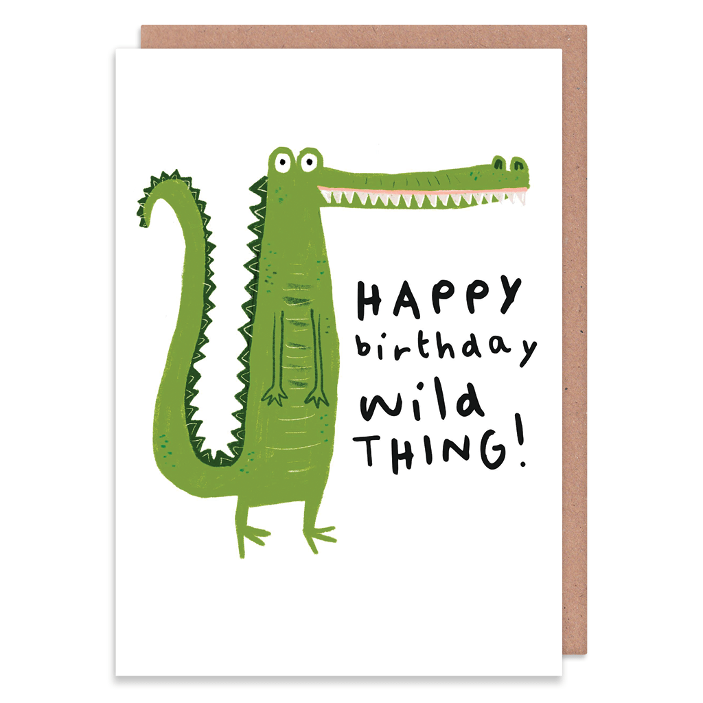 Wild Thing Crocodile Birthday Card by Ooh I Like That - Whale and Bird