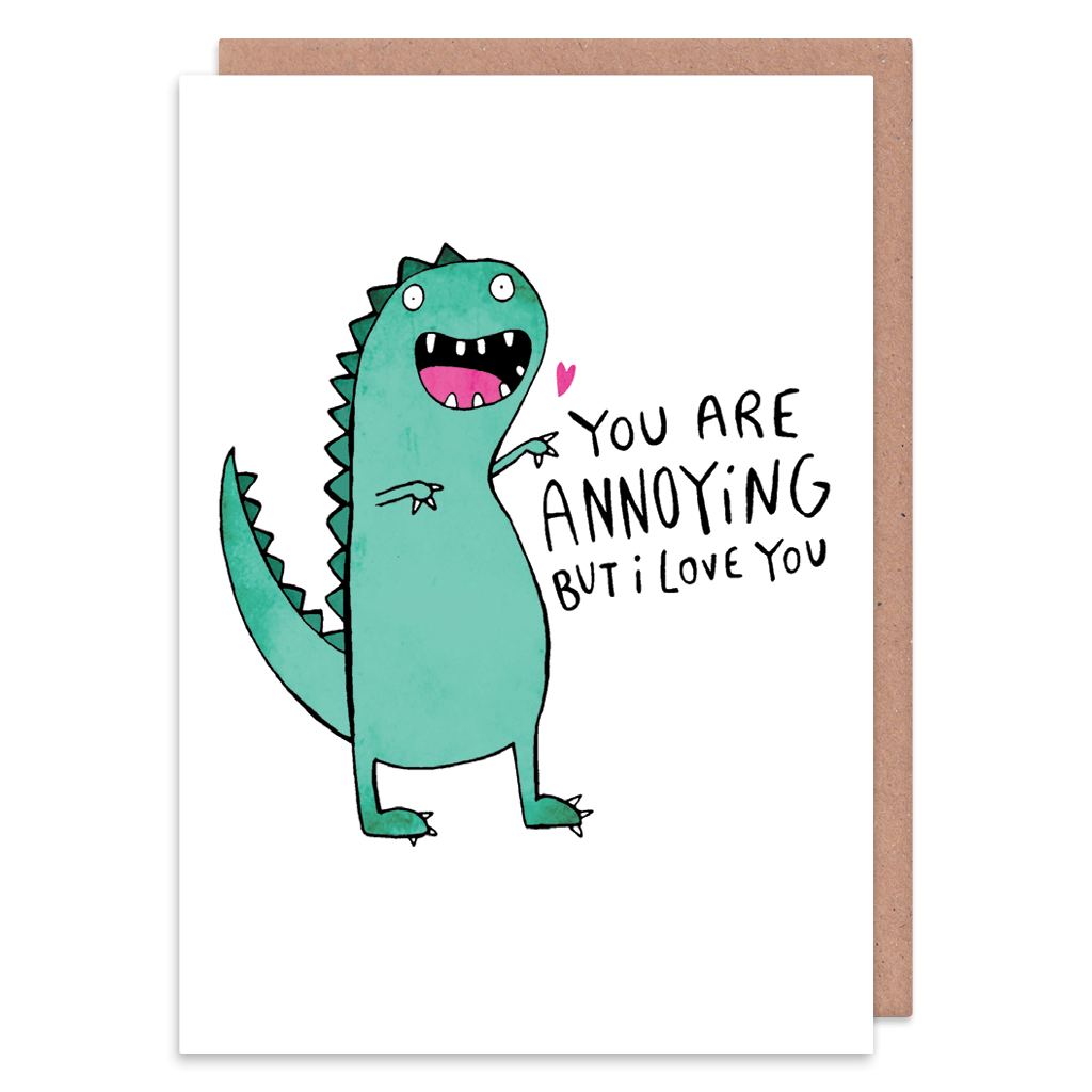 You Are Annoying But I Love You Greeting Card by Katie Abey - Whale and Bird