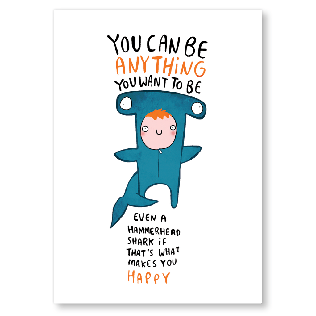 You Can Be Anything You Want To Be Postcard by Katie Abey - Whale and Bird